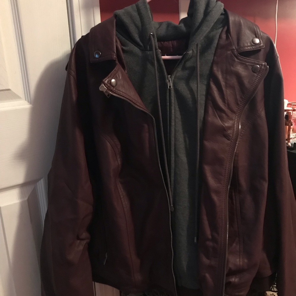 Faux leather coat- bomber type